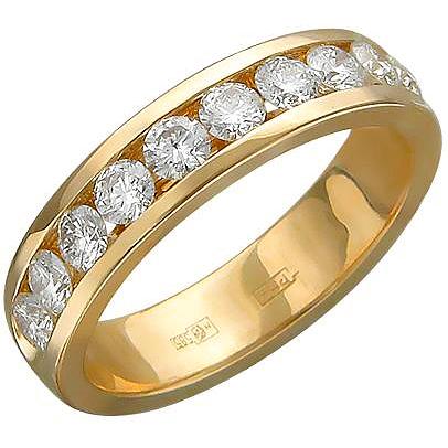 Кольцо с 10 бриллиантами из красного золота (арт. 875046)