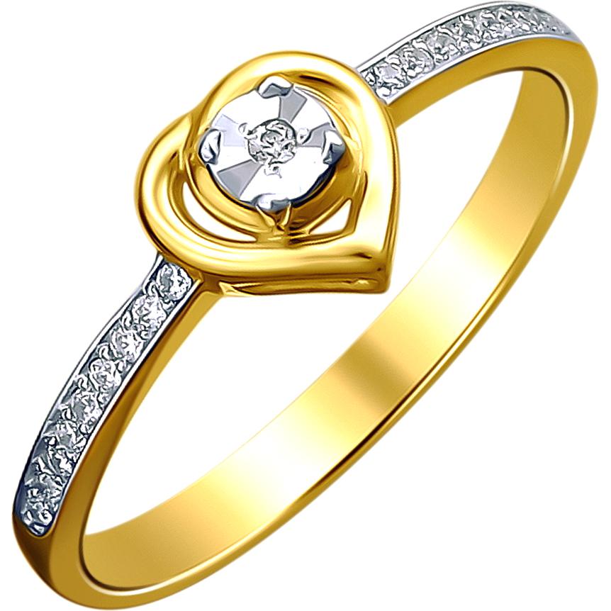 Кольцо с 19 бриллиантами из комбинированного золота (арт. 878877)