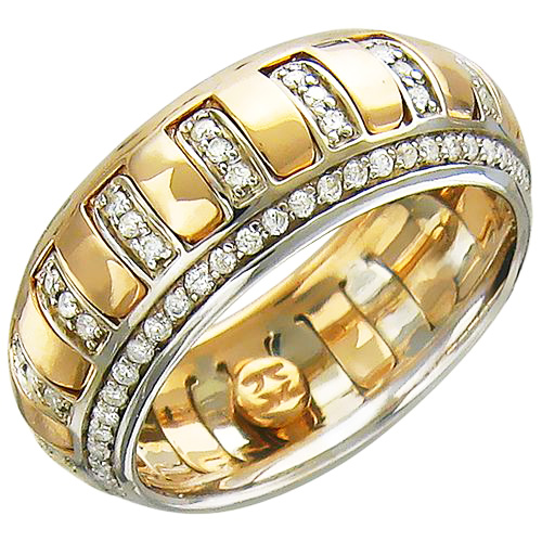 Кольцо с 99 бриллиантами из комбинированного золота (арт. 890347)