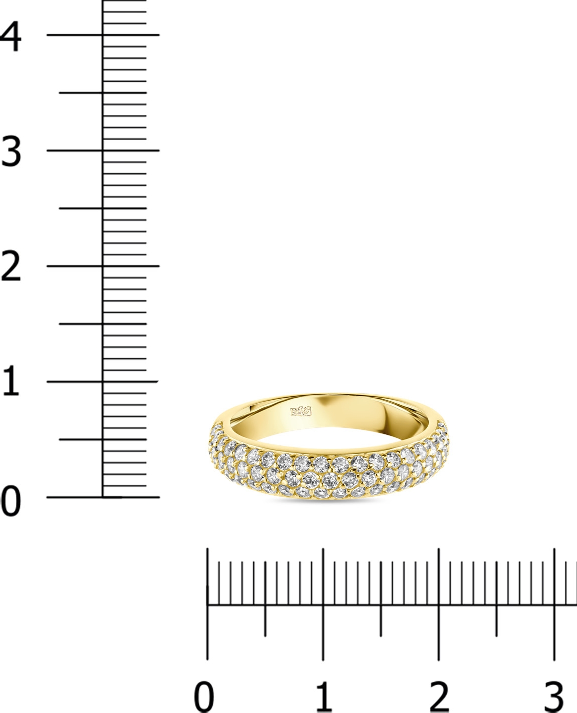 Кольцо с 59 фианитами из жёлтого золота (арт. 2003533)