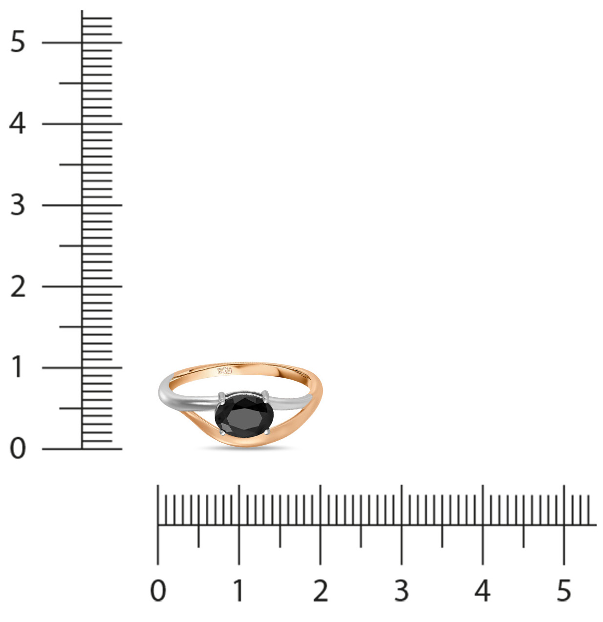 Кольцо с 1 сапфиром из красного золота (арт. 2004872)