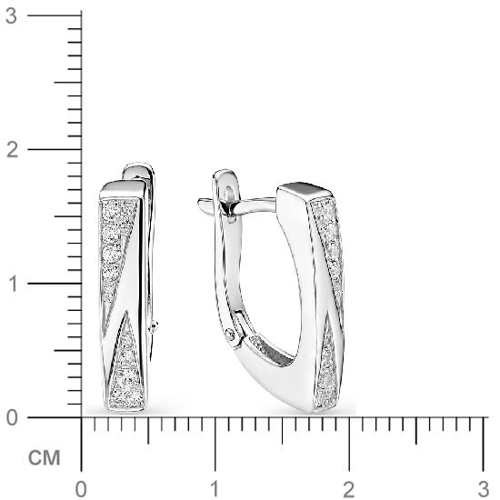 Серьги с 24 фианитами из серебра (арт. 2051701)