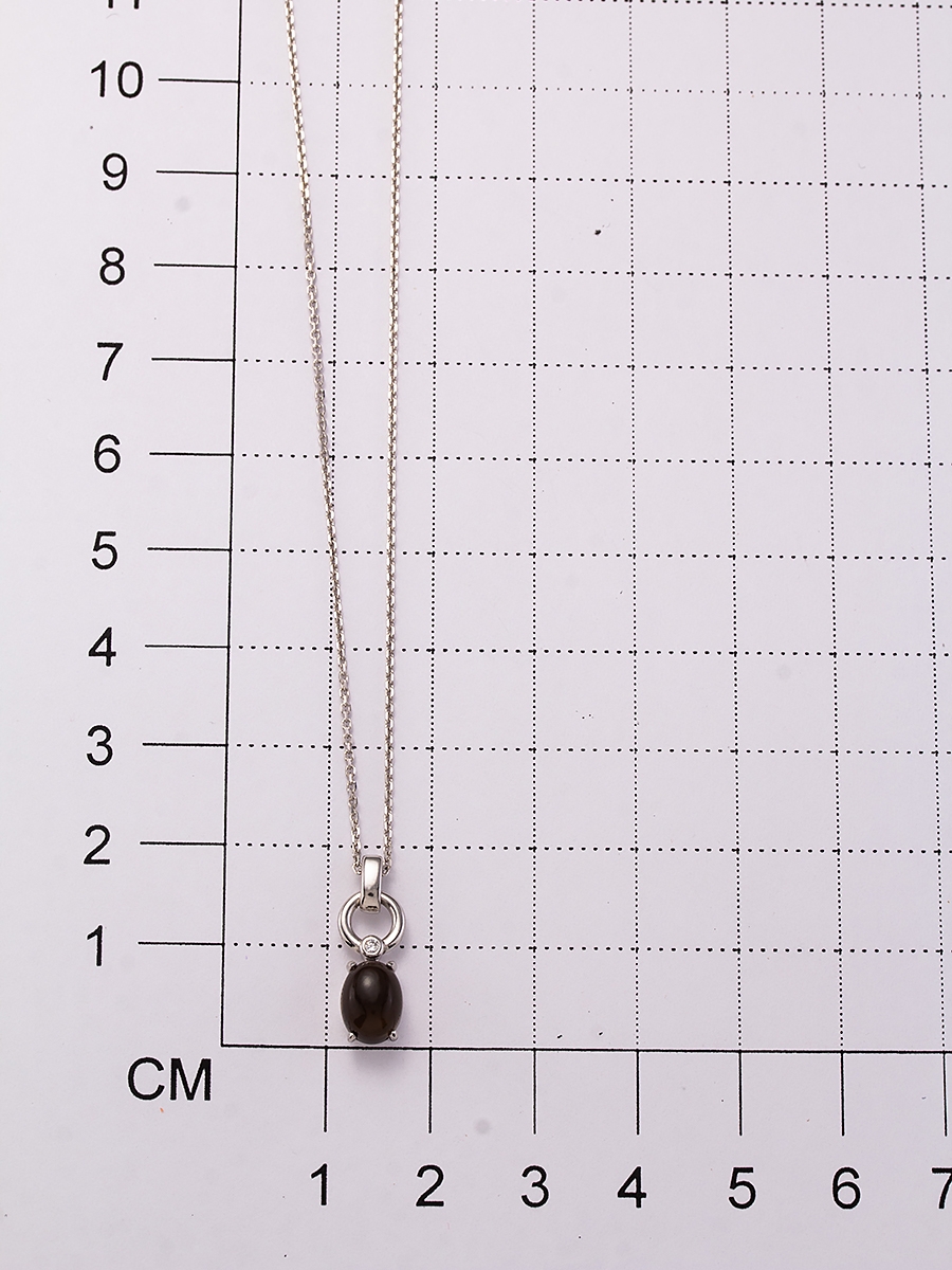 Колье с раухтопазом и фианитом из серебра (арт. 2056035)