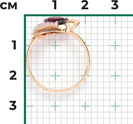 Кольцо с гранатами и топазами из красного золота (арт. 2210237)