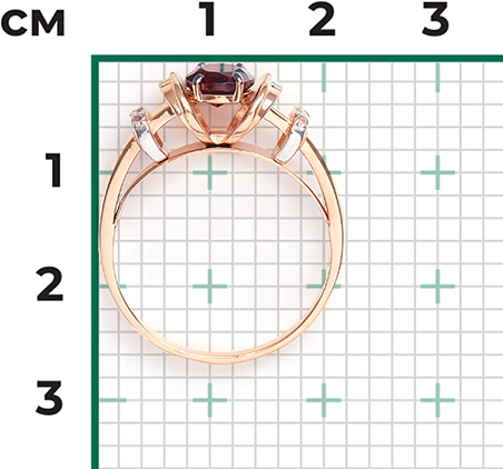 Кольцо с гранатами и топазами из красного золота (арт. 2210242)