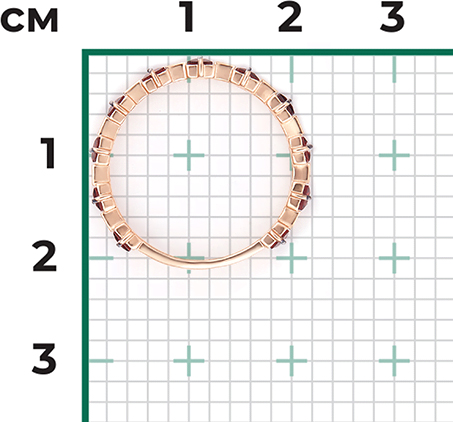 Кольцо с гранатами из красного золота (арт. 2210246)