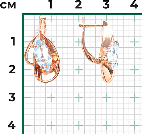 Серьги с топазами из красного золота (арт. 2210422)