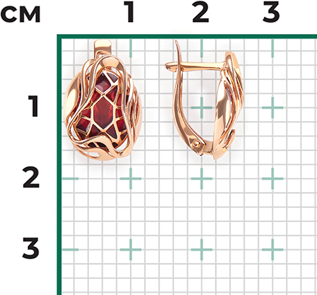 Серьги с эмалью из красного золота (арт. 2210468)