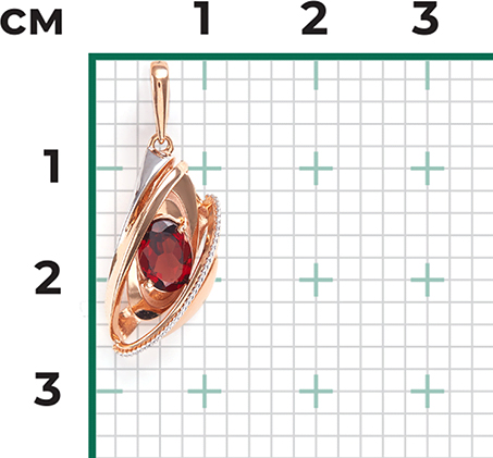 Подвеска с гранатами из красного золота (арт. 2210948)