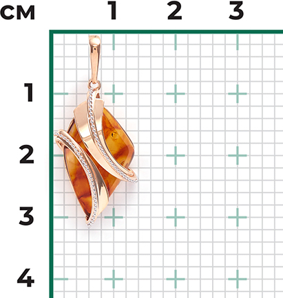 Подвеска с янтарем из красного золота (арт. 2210978)