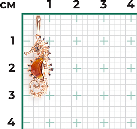 Подвеска с янтарем из красного золота (арт. 2211058)