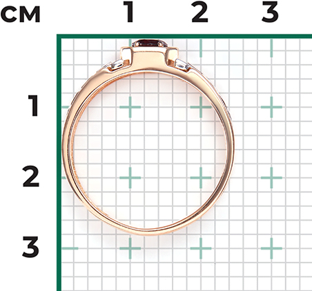 Кольцо с гранатами из комбинированного золота (арт. 2211805)
