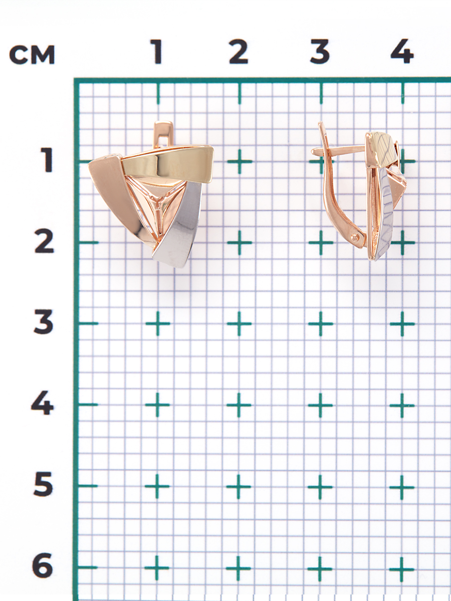 Серьги из комбинированного золота (арт. 2212143)