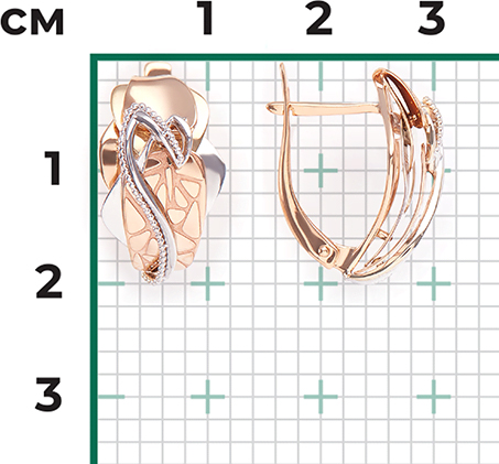 Серьги из комбинированного золота (арт. 2212249)