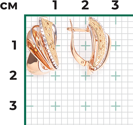 Серьги из комбинированного золота (арт. 2212319)