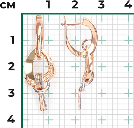 Серьги из комбинированного золота (арт. 2212339)