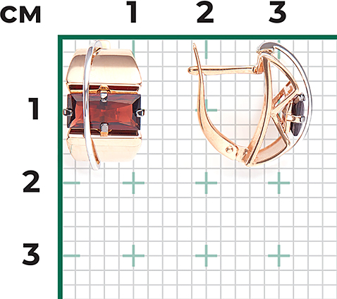 Серьги с гранатами из комбинированного золота (арт. 2212529)