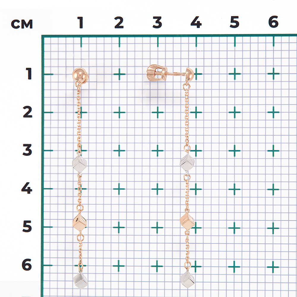 Серьги из комбинированного золота (арт. 2212533)