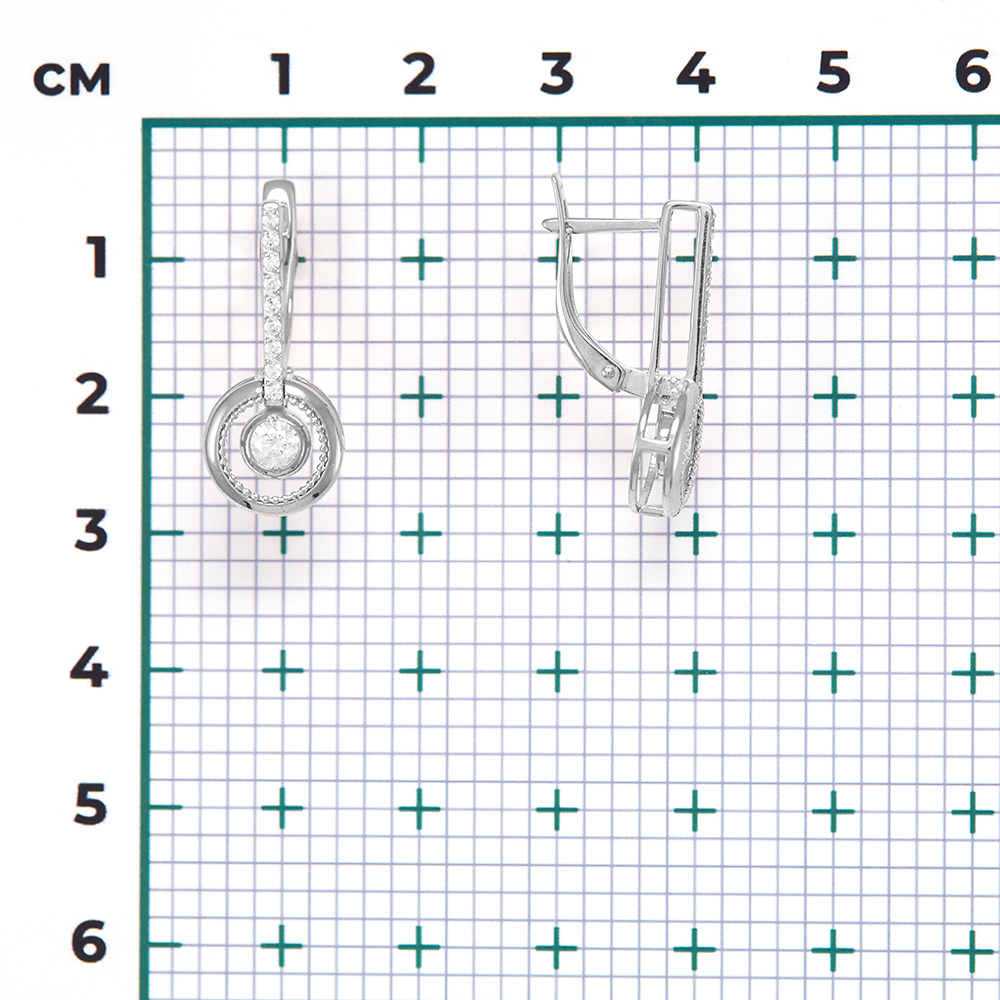 Серьги с фианитами из белого золота (арт. 2212557)