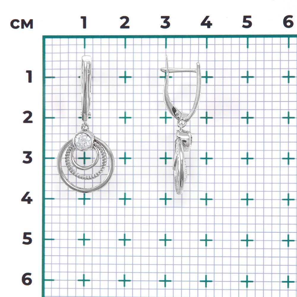 Серьги с фианитами из белого золота (арт. 2212585)