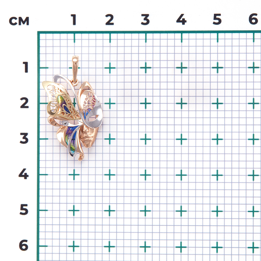 Подвеска с эмалью из комбинированного золота (арт. 2212954)
