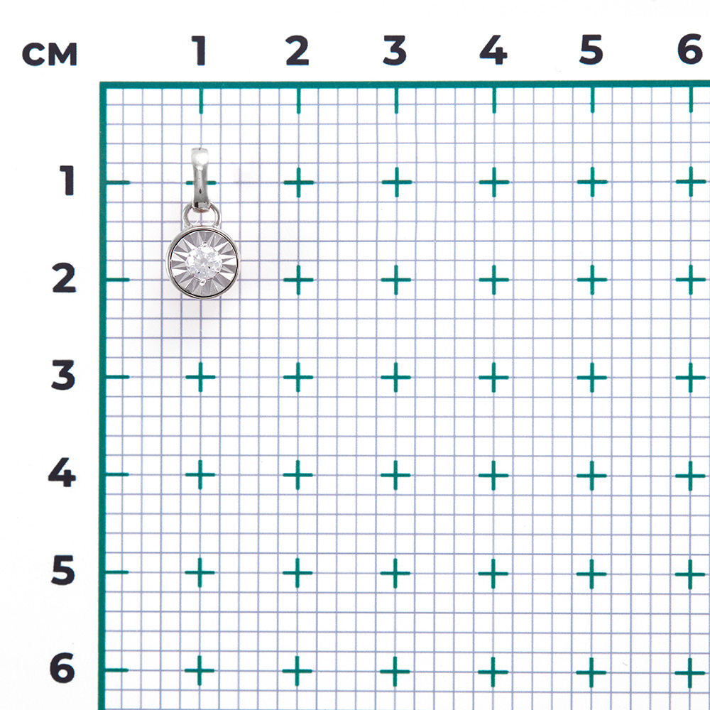 Подвеска с фианитами из белого золота (арт. 2213431)