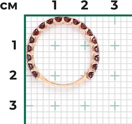 Кольцо с гранатами из красного золота (арт. 2213529)