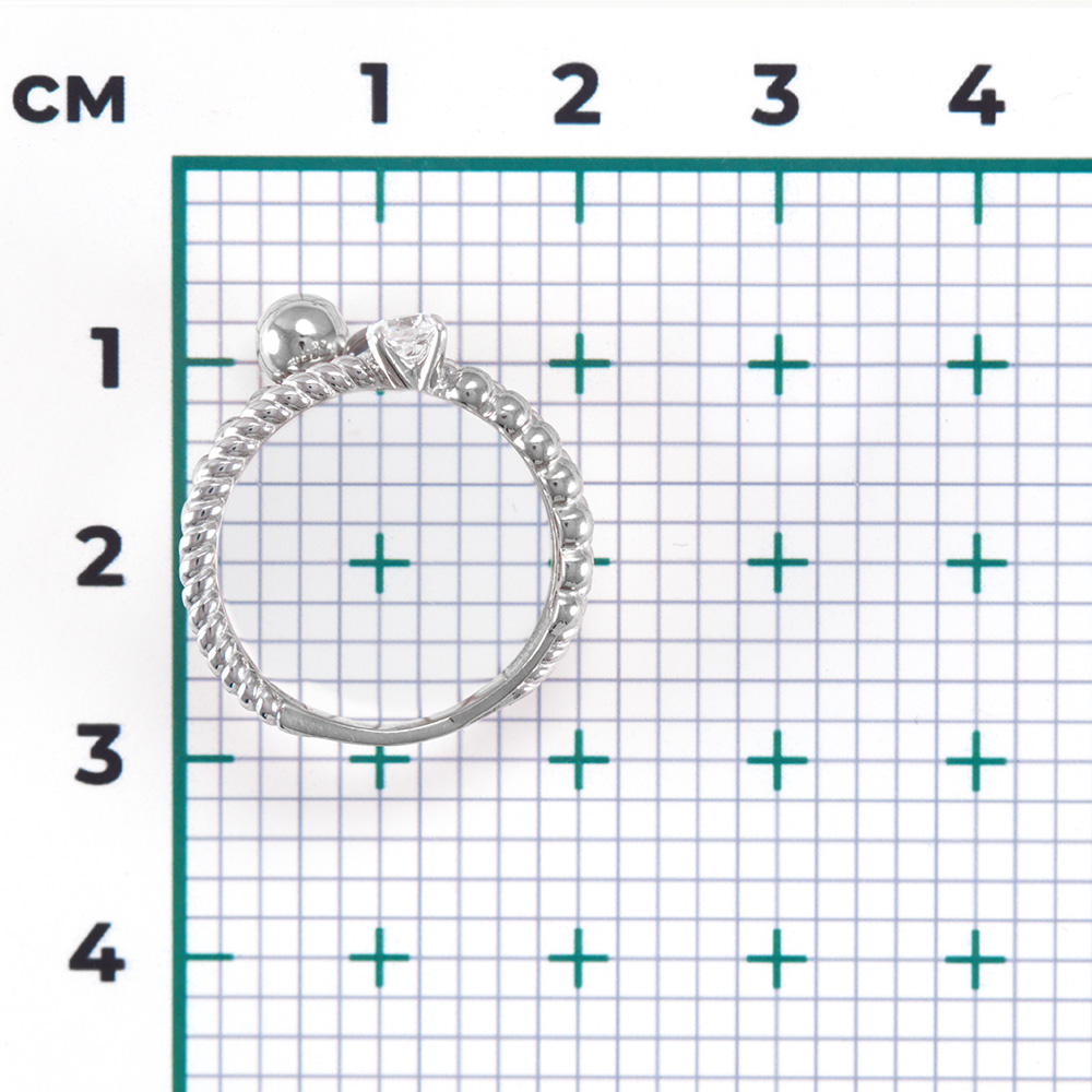 Кольцо с фианитами из белого золота (арт. 2213541)