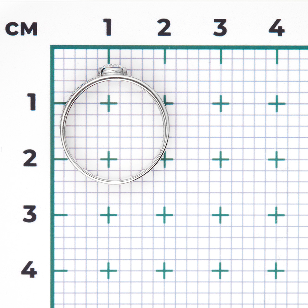 Кольцо с фианитами из белого золота (арт. 2213543)