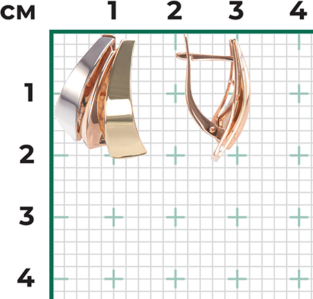Серьги из комбинированного золота (арт. 2213582)