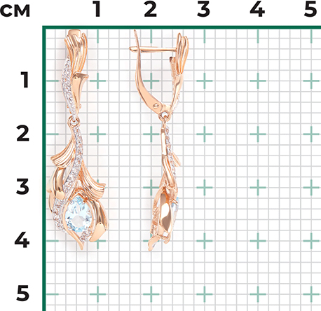 Серьги с топазами из красного золота (арт. 2213641)