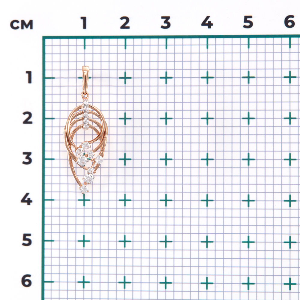 Подвеска с фианитами из красного золота (арт. 2213708)