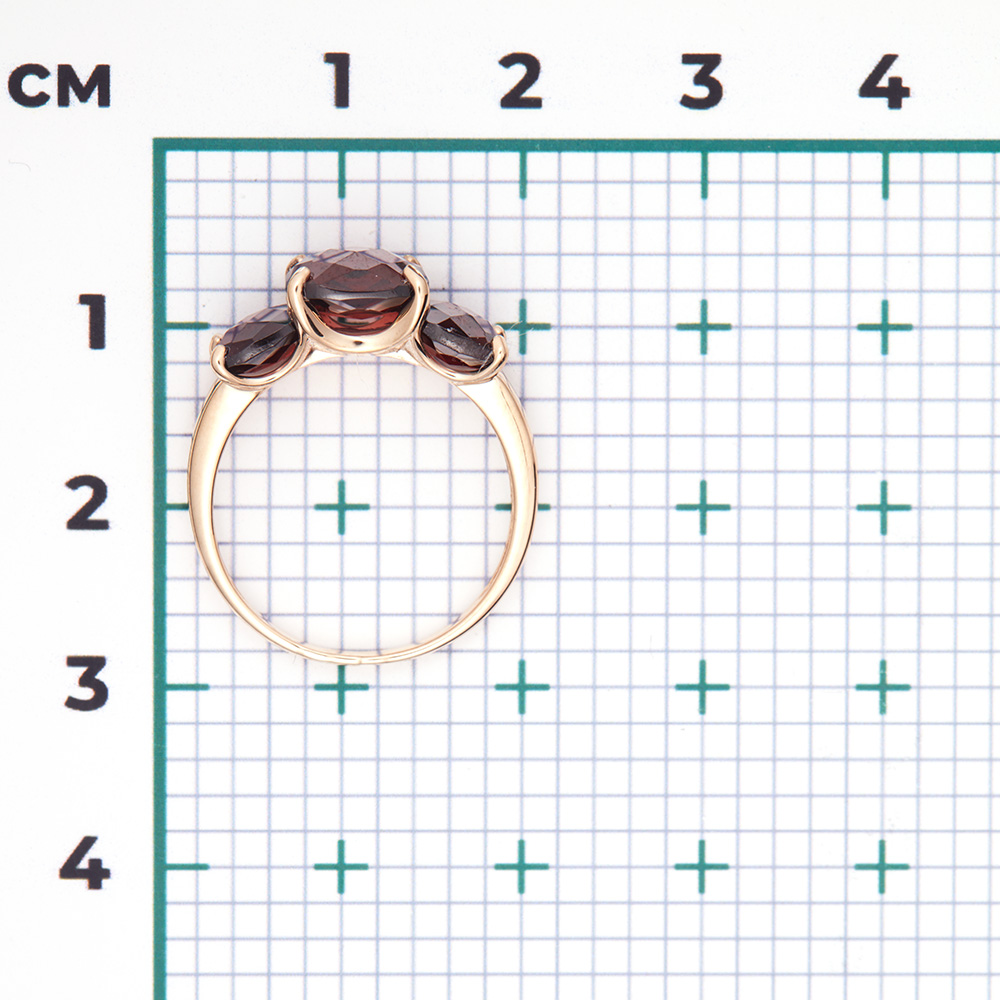 Кольцо с гранатами из красного золота (арт. 2213885)