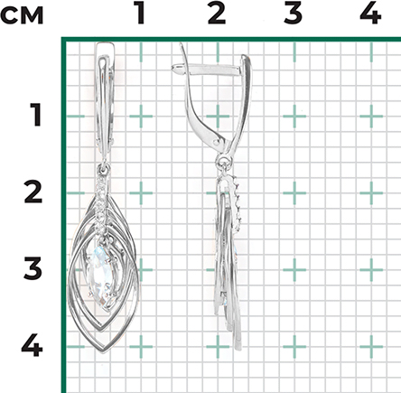 Серьги с топазами из белого золота (арт. 2213947)