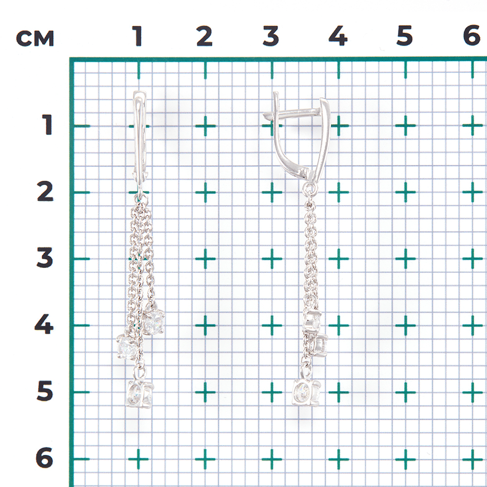 Серьги с фианитами из серебра (арт. 2214328)