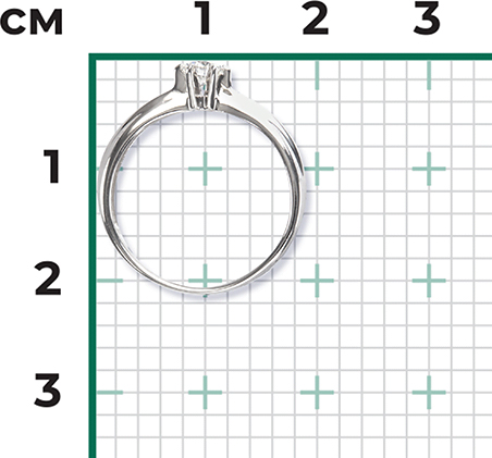 Кольцо с 1 бриллиантом из белого золота (арт. 2215400)