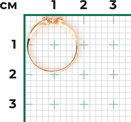 Кольцо с 3 бриллиантами из красного золота (арт. 2215434)