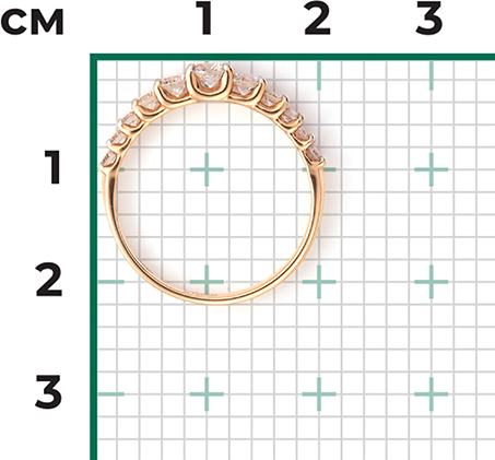 Кольцо с 11 бриллиантами из красного золота (арт. 2215523)