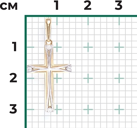 Подвеска с фианитами из комбинированного золота (арт. 2218580)