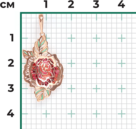 Подвеска с эмалью из красного золота (арт. 2218637)