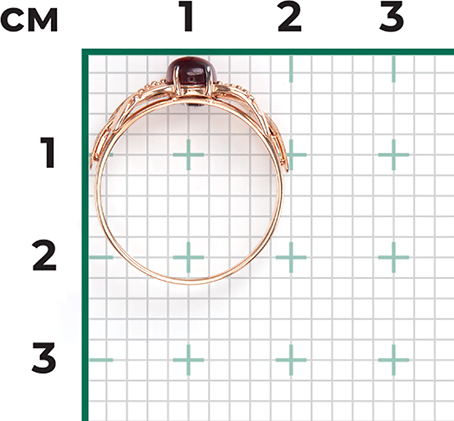 Кольцо с гранатами и эмалью из красного золота (арт. 2219657)