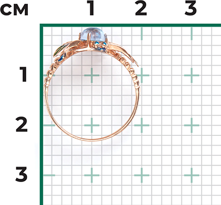 Кольцо с эмалью и топазами из красного золота (арт. 2219659)