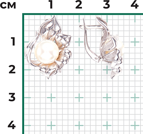 Серьги с жемчугом из белого золота (арт. 2219665)