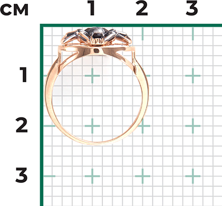 Кольцо с кварцами из комбинированного золота (арт. 2219723)