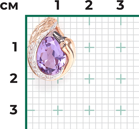 Подвеска с аметистами и топазами из красного золота (арт. 2219790)
