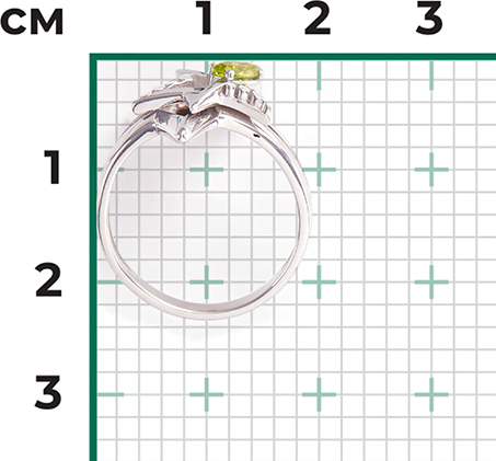 Кольцо с хризолитами из серебра (арт. 2219809)