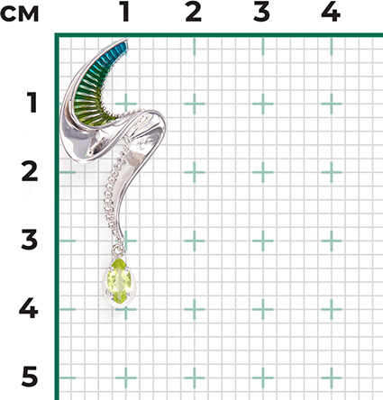 Подвеска с эмалью и хризолитами из серебра (арт. 2219856)