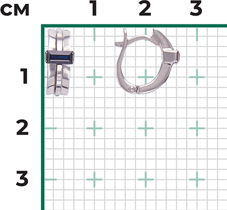 Серьги с 2 сапфирами из белого золота (арт. 2219914)
