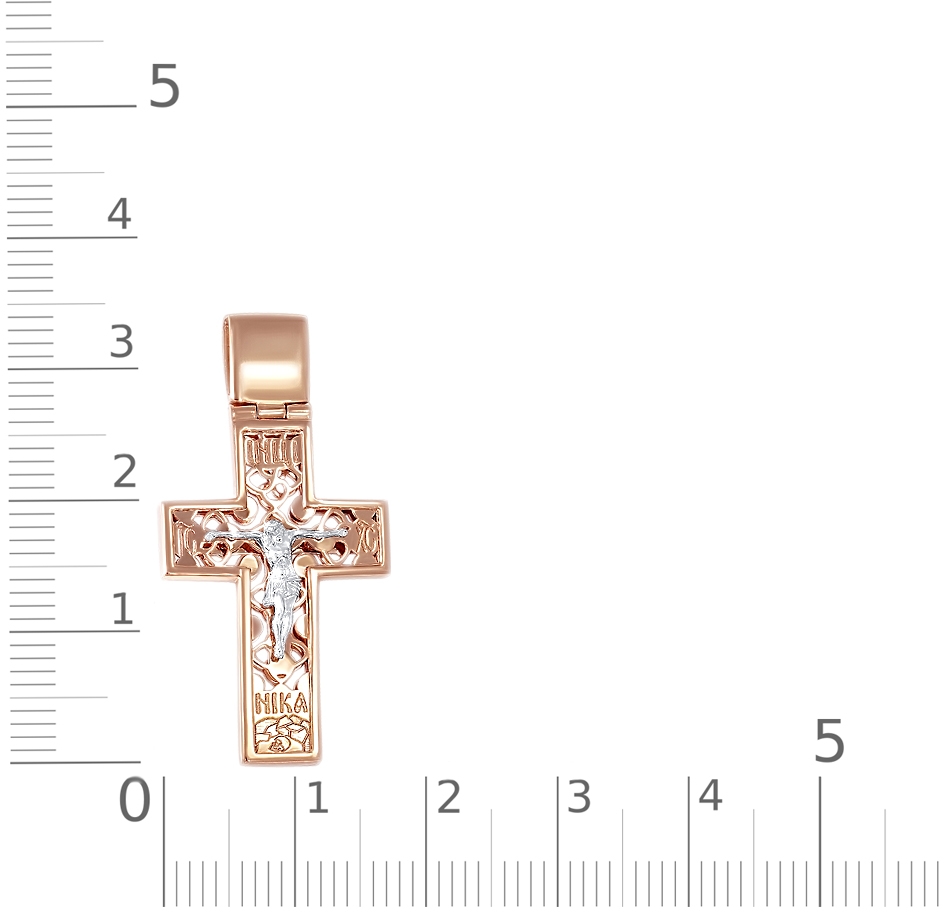 Крестик из красного золота (арт. 2381434)
