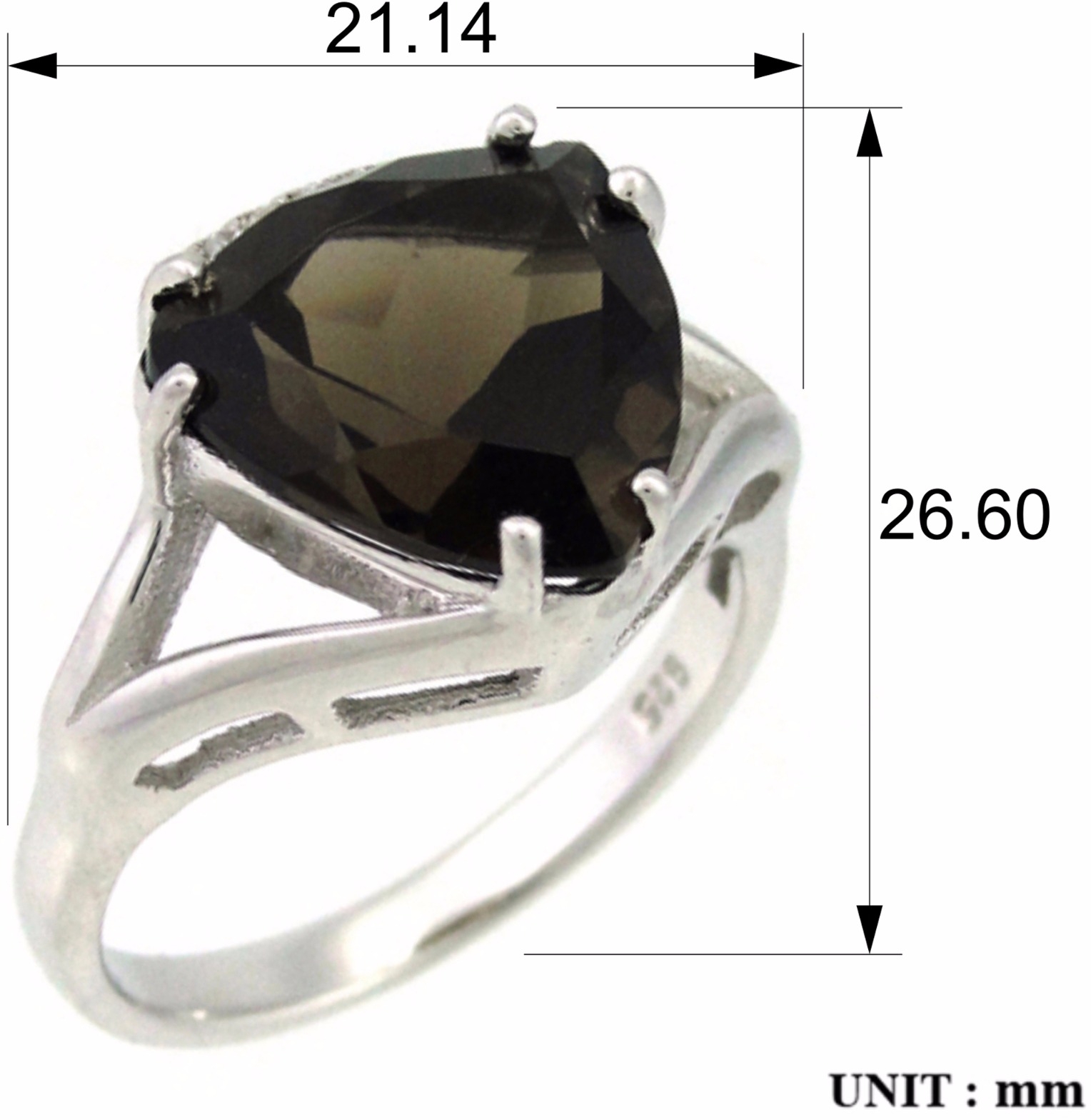 Кольцо с раухтопазами и фианитами из серебра (арт. 2391738)